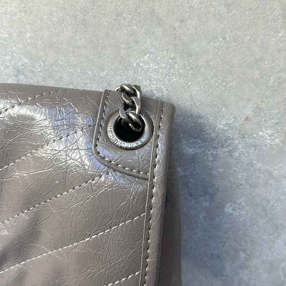 Yves Saint Laurent YSL look a like Gray Quilted Shoulder Bag - Picture 4 of 5